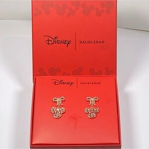 BaubleBar Disney Minnie Mouse Dangle Earrings, Bows, Sparkle, New, Feminine